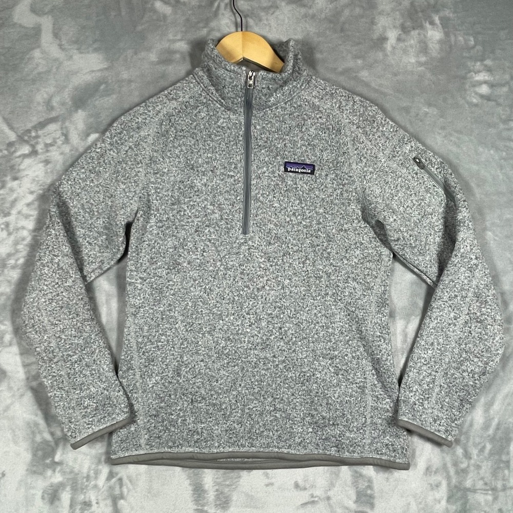 Patagonia Better Sweater 1/4 Zip Pullover Birch White Gray 25618 Womens Medium